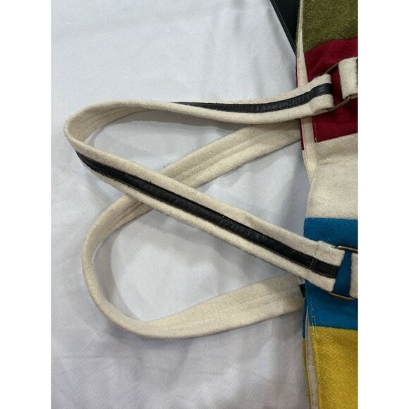 Two’s Company Wool Multicolor striped large tote bag - Picture 6 of 14